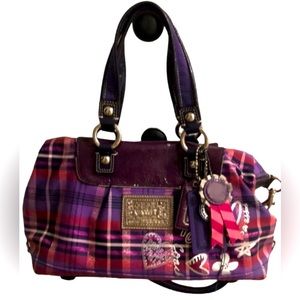 GUC Limited Edition Coach Poppy Purple Plaid Purse
